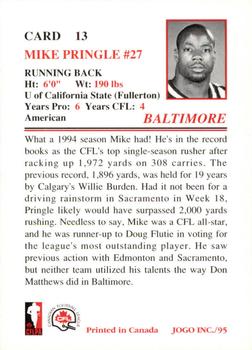 1995 JOGO #13 Mike Pringle Back