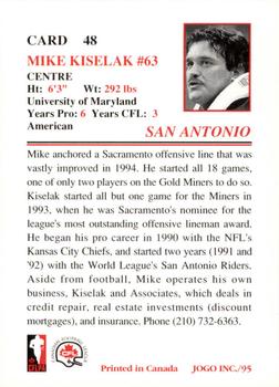 1995 JOGO #48 Mike Kiselak Back