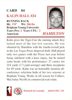 1995 JOGO #84 Kalin Hall Back