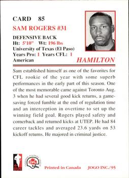 1995 JOGO #85 Sam Rogers Back