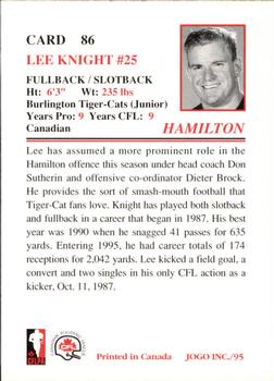 1995 JOGO #86 Lee Knight Back