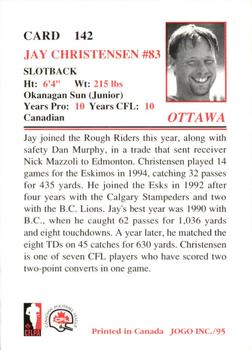 1995 JOGO #142 Jay Christensen Back