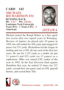 1995 JOGO #143 Michael Richardson Back