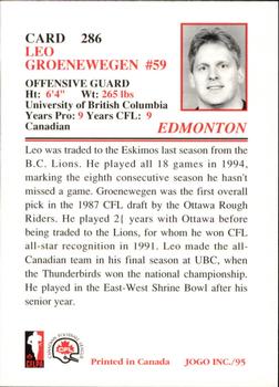 1995 JOGO #286 Leo Groenewegen Back
