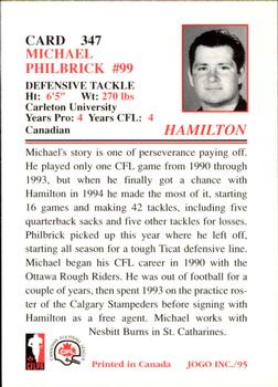 1995 JOGO #347 Mike Philbrick Back