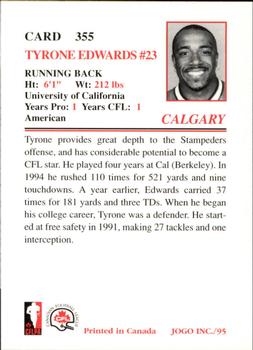 1995 JOGO #355 Tyrone Edwards Back