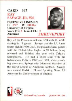 1995 JOGO #397 Ray Savage Back