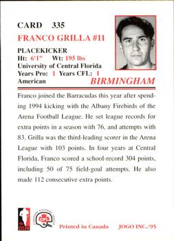 1995 JOGO #335 Franco Grilla Back