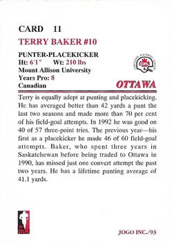 1993 JOGO #11 Terry Baker Back