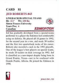 1993 JOGO #81 Jed Roberts Back