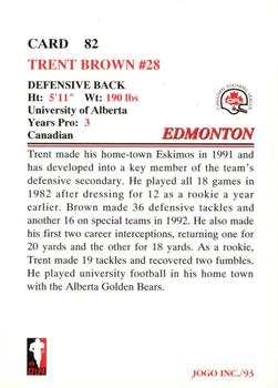 1993 JOGO #82 Trent Brown Back