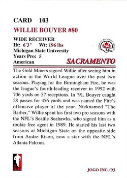 1993 JOGO #103 Willie Bouyer Back