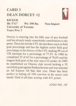 1987 JOGO #3 Dean Dorsey Back
