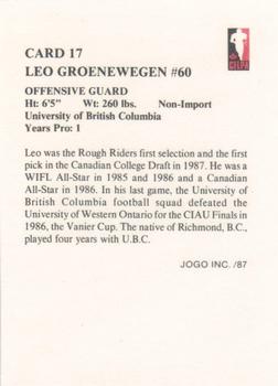 1987 JOGO #17 Leo Groenewegen Back