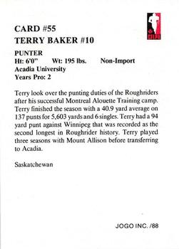 1988 JOGO #55 Terry Baker Back