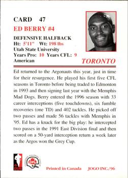 1996 JOGO #47 Ed Berry Back
