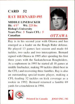 1996 JOGO #52 Ray Bernard Back