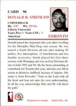 1996 JOGO #96 Donald Smith Back