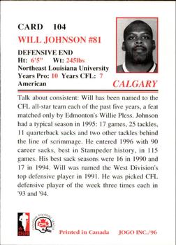 1996 JOGO #104 Will Johnson Back
