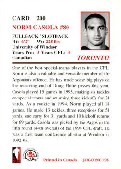 1996 JOGO #200 Norm Casola Back