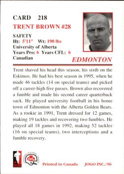 1996 JOGO #218 Trent Brown Back