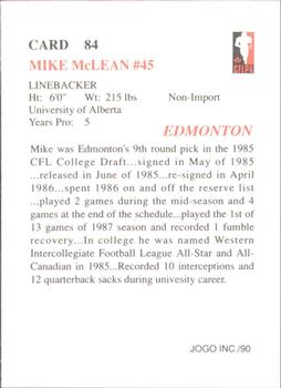 1990 JOGO #84b Mike McLean Back