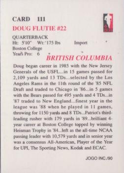 1990 JOGO #111 Doug Flutie Back
