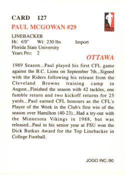 1990 JOGO #127 Paul McGowan Back