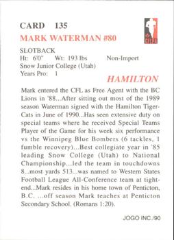 1990 JOGO #135 Mark Waterman Back