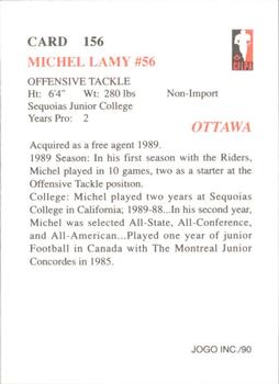 1990 JOGO #156 Michel Lamy Back