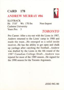 1990 JOGO #178 Andrew Murray Back