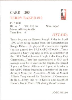 1990 JOGO #203 Terry Baker Back