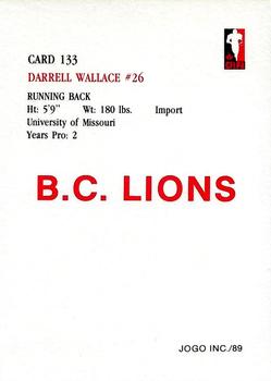 1989 JOGO #133 Darrell Wallace Back