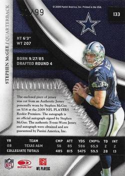 2009 Playoff National Treasures #133 Stephen McGee Back