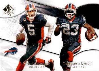 2009 SP Authentic #136 Marshawn Lynch / Trent Edwards Front
