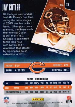 2014 Panini Certified - Camo Red #17 Jay Cutler Back
