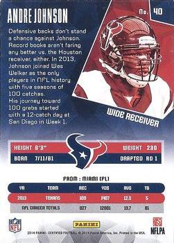 2014 Panini Certified - Camo Red #40 Andre Johnson Back