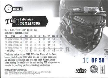2014 Flair Showcase - Legacy #179 LaDainian Tomlinson Back