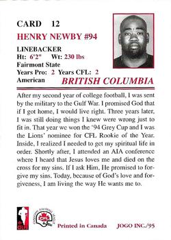 1995 JOGO - Athletes in Action #12 Henry Newby Back
