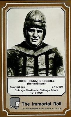 1975 Fleer Football Patches - Immortal Roll #11 Paddy Driscoll Front