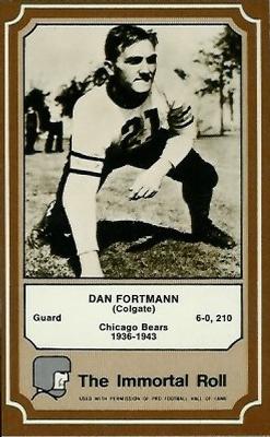 1975 Fleer Football Patches - Immortal Roll #20 Dan Fortmann Front