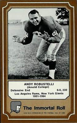 1975 Fleer Football Patches - Immortal Roll #40 Andy Robustelli Front