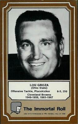 1975 Fleer Football Patches - Immortal Roll #81 Lou Groza Front