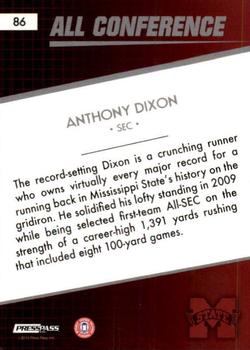 2010 Press Pass #86 Anthony Dixon Back
