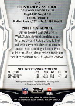 2014 Finest - Xfractors #22 Denarius Moore Back