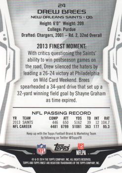2014 Finest - Xfractors #24 Drew Brees Back
