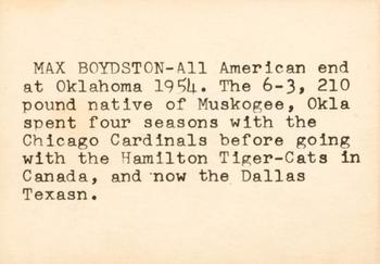 1960 7-Eleven Dallas Texans #NNO Max Boydston Back