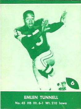 1961 Lake to Lake Green Bay Packers #6 Emlen Tunnell Front
