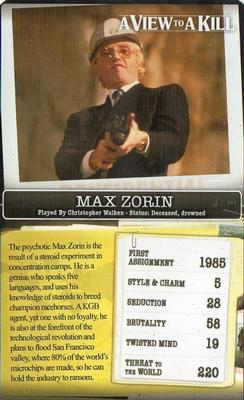 2008 Top Trumps Limited Editions 007 The Best of James Bond #NNO Max Zorin Front