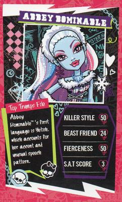 2013 Top Trumps Monster High Minis #NNO Abbey Bominable Front